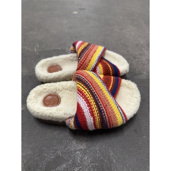 Chloe Wavy Slides Sandals Multicolor Red - Picture 5 of 7